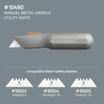 Slice® Manual Metal-Handle Utility Knife - Box of 30